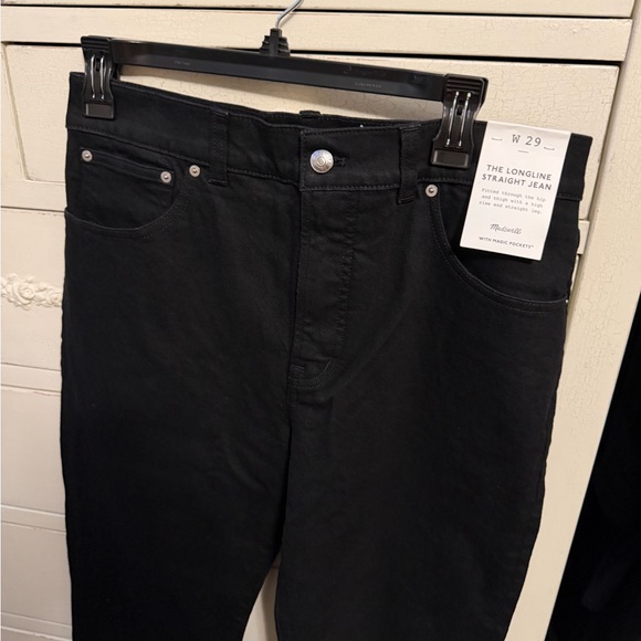 Madewell BNWT size 29 Black denim the longline straight jean! - Picture 3 of 5